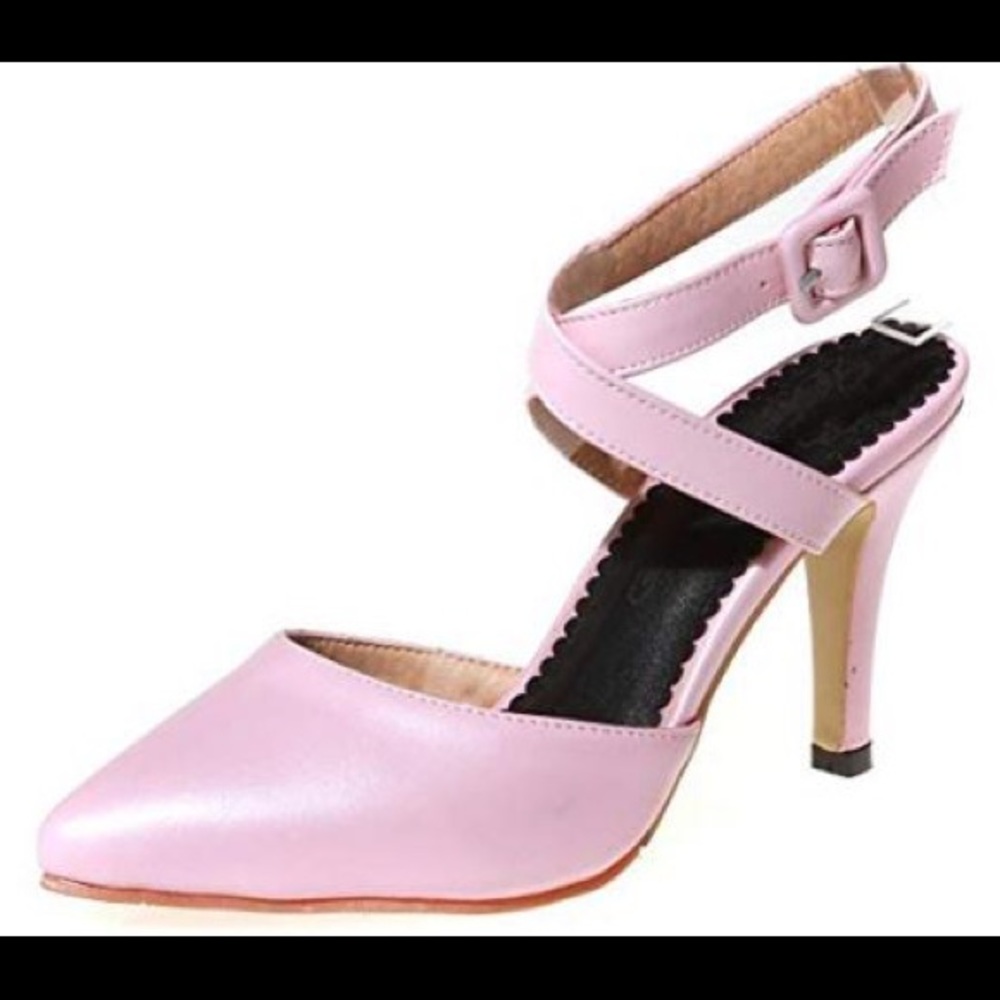 NEW! Gorgeous Pink Heels w/ Ankle Straps Size 8